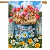 Briarwood Lane Spring House Flag 40x28 For Outdoor Bucket of Bunnies For Spring House Flag - 2 of 4
