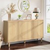 ORRD Modern Walnut Buffet Cabinet with Semicircle Doors, 60” Press Open Sideboard with Storage for Dining & Living Room - 3 of 4