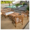 Caydon 4pc Acacia Wood Patio Chat Set with Cushions - Brown Patina - Christopher Knight Home: Outdoor Seating Ensemble - 3 of 4