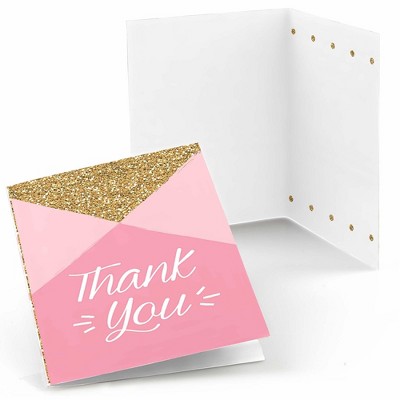 Big Dot of Happiness 1st Birthday Girl - Fun to be One - First Birthday Party Thank You Cards (8 count)