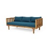 Outdoor 3-Seater Sofa Patio Daybed with Armrests & Water-Resistant Cushions, Acacia Wood Frame Sofa Couch - ModernLuxe - 4 of 4