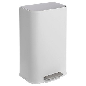 Bathroom Trash Can, Stainless Steel Garbage Can with Lid, Rectangular Small Step Waste Bin with Removable Inner Bucket - 1 of 4