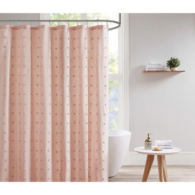 PAGED 72x70 Inch Shower Curtain Modern Cotton Shower Curtain with Tufted Design for Bathroom, Machine Washable