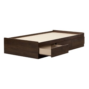 Twin Aviron Mates Bed with 3 Drawers Brown Oak - South Shore, Brown Brown