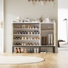 Shoe Cabinet with 3 Rattan Doors, 7-Tier Shoe Storage Cabinet with Adjustable Shelves, Freestanding Shoe Storage Organizer for Entryway, Natural - 2 of 4