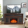 58" TV Stand with 23" Electric Fireplace Insert, Embossed Pattern Media Console with Sliding Door, Open and Closed Storage for Living Room or Bedroom - 4 of 4
