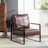 Airsurfer Classic Mid-Century Modern Accent Chair with Durable Square Metal Frame, Spotted Microfiber Armchair for Living Room - 2 of 4