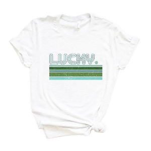 Simply Sage Market Women's Retro Lucky Stripes Short Sleeve Graphic Tee - 1 of 4