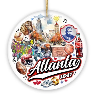 Artistic Canvas of Atlanta Ceramic Ornament, Vintage Georgia Cultural Souvenir and Gift| Ornamentallyyou - 1 of 4