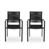 PAGED Set of 2 Patio Dining Chairs,Modern Outdoor Dining Chairs with Rope Seat,Aluminum Chairs Suitable for Patio,Garden - 4 of 4