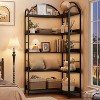 Coucheta 69 Inch Tall 5-Tier Corner Bookshelf with Wood Shelves & Metal Frame, Space Saving Storage for Living Room, Bedroom, Office - 2 of 4