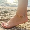 Adornia 14k Gold Plated Crystal Tennis Chain Anklet - 2 of 3