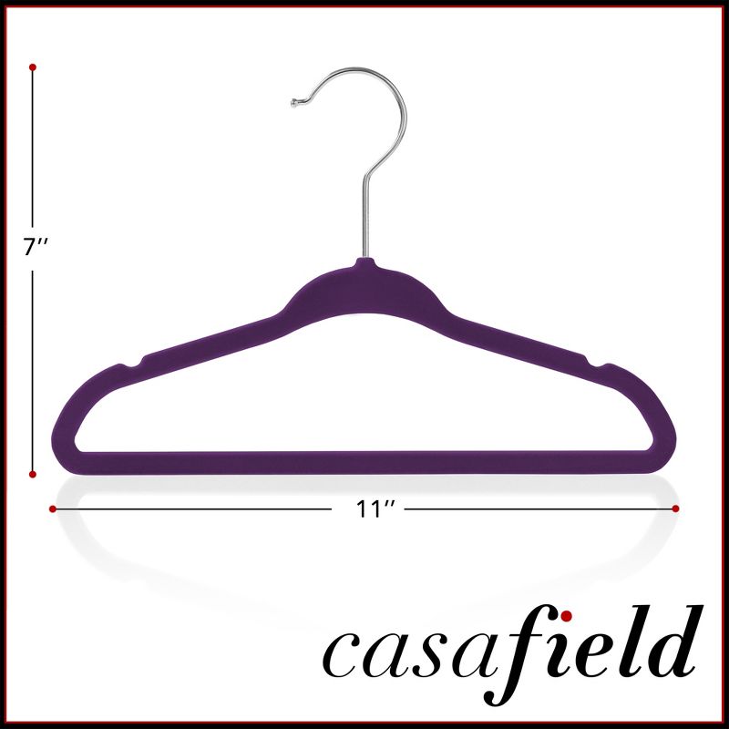 Casafield 11" Velvet Baby Hangers for Infant & Toddler Clothes, Set of 100, 5 of 8