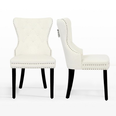 WestinTrends  Velvet Upholstered Tufted Dining Chairs (Set of 2)