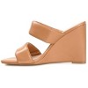 Journee Collection Womens Kailee Tru Comfort Foam Slip On Open Square Toe Wedge Sandals Tan 11 - 2 of 4