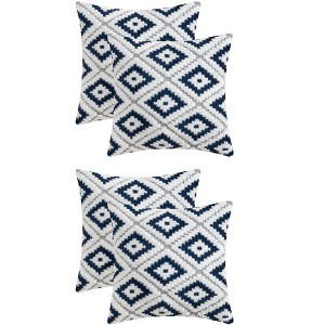 REGALWOVEN 4 Pcs Geometric Pattern Short Plush Decorative Throw Pillow Covers - 1 of 4