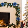 Barton 6' Christmas Garland Blue & Silver w/Ornaments Pre-Lit White LED Home - 3 of 4