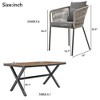 Sapphtopaz Patio Chairs Set Metal Frame Beach Chairs with Weave Sling Fabric Dining Table with Acacia Wood Table Top for Outdoor, Garden, Terrace - 4 of 4