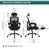 Grungis Office Chair with  Lumbar Support Pillow and Padded Armrests,Ergonomic Computer Chair with Retractable Footrest for Adult,Student - 3 of 4
