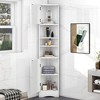 Chic Crate-Multi-Functional Corner Cabinet – Tall Bathroom Storage w/ 2 Doors & Adj. Shelves + Open Shelf | White - 2 of 4