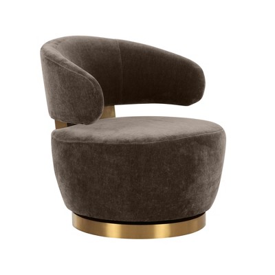 TOV Furniture Austin Recycled Velvet Upholstered Swivel Chair