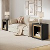 Tribesigns Wood End Table with Frame-Inspired Design, Rustic Cube Side Table for Living Room, Entrance, Black and Brown - 2 of 4