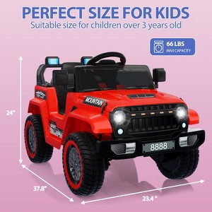 12V Kids Ride on Truck Car, Electric Vehicles with Parent Remote Control, 3 Speeds Kids Ride on Toy with Music, Horn, Spring Suspension - 1 of 4