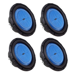 Hifonics 4 Pack ELITE 10” Shallow Subwoofer Dual Voice Coil Audio Speaker, 600W - 1 of 4