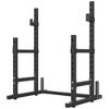 Soozier Adjustable Squat Rack, 660lbs Heavy Duty Bench Press Rack with Weight Plate Holders for Weight Lifting and Home Gym Strength Training, Black - 4 of 4