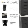 Sunnydaze Plastic Lockable Storage Cabinet with 3 Adjustable Shelves - Gray - 48.75" - image 4 of 4