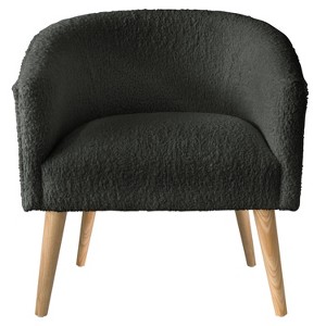 Deco Chair in Sheepskin Charcoal - Skyline Furniture, Grey