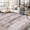 Washable Chenille Floral Print Bedroom Living Room Rugs, Non Slip Stain Resistant Large Dining Room Rugs, Retro Accent Home Decor Carpet - 3 of 4