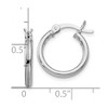 Black Bow Jewelry 2mm Polished Sterling Silver Round Hoop Earrings, 15mm (9/16 in) - 4 of 4