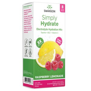 Swanson Simply Hydrate Electrolyte Hydration Mix - Raspberry Lemonade, 8 Stick Packs - 1 of 3