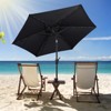 Costway 7.5 ft Solar Powered Patio Umbrella with LED Lights Push Button Tilt Crank Handle Beige/Gray/Navy/Black/Brown/Red - 4 of 4