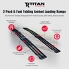 Titan Ramps 2 Pack 8 Foot Folding ATV Loading Ramps, Arched Aluminum Design, Portable and Heavy Duty with 1,200 Pound Weight Capacity, Black - 2 of 4