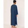 Lars Amadeus Men's Cotton V-Neck Side Split Long Night Gown with Pocket - 4 of 4