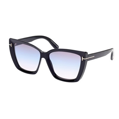 Tom Ford FT 0920 01B Womens Square Sunglasses Black 57mm