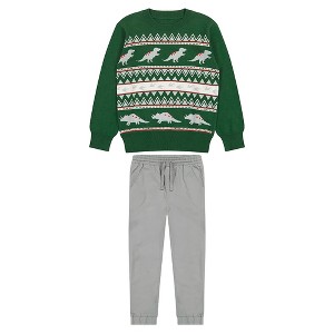 Andy & Evan  Toddler  Boys Jacquard Holiday Sweater Set - 1 of 4