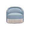 TOV Furniture Pamela Upcycled Fabric Tassel Lounge Chair in Faded Blue - 3 of 4