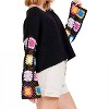 Women's French Terry Top With Long Colorful Crocheted Sleeves - umgee - 2 of 4