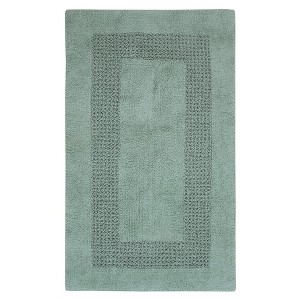 Perthshire Platinum Collection Beautiful Cotton Bath Rug Features Classic Racetrack Design Rug 17" X 24" Sage - 1 of 4