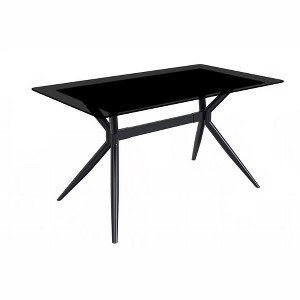 LeisureMod Elega Modern Dining Table Rectangular Tabletop and Durable Black Stainless Steel Base for Kitchen and Dining Room - 1 of 4