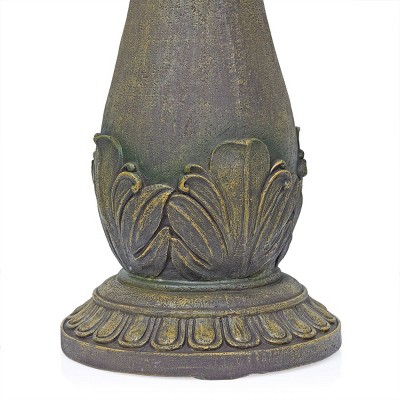 34&quot; Tan Polyresin Solar Flower Style Tiered Fountain