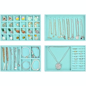 Stackable Jewelry Organizer Trays for Drawers, Storage for Earring Necklace Rings Bracelet with - 1 of 4
