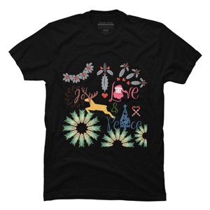 Men's Design By Humans Colorful Christmas Collage  By famenxt T-Shirt - 1 of 4