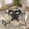 NicBex Round Dining Room Table Set for 4 Extendable Dining Room Table with MDF Tabletop and 4 Upholstered Chairs for Kitchen - 4 of 4