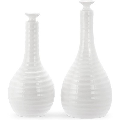 Lekue Oil and Vinegar Dispenser Bottle Set, 13.5 oz, Set of 2, 1