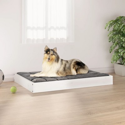 VidaXL Dog Bed White 36 in.x25.2 in.x3.5 in. Solid Wood Pine