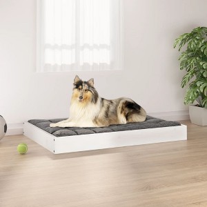 VidaXL Dog Bed White 36 in.x25.2 in.x3.5 in. Solid Wood Pine - 1 of 4